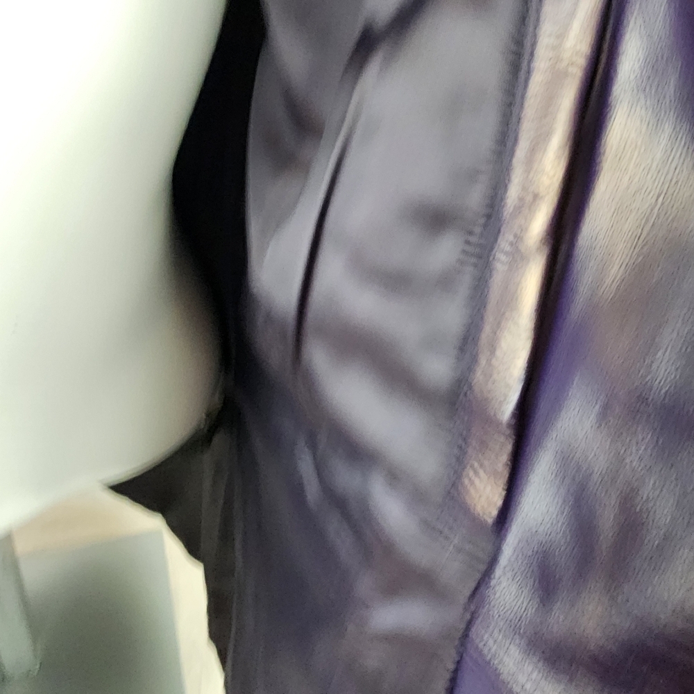 Vintage Danier Leather Button Front Trench Coat Dark Purple Size 6 Whimsigoth - Picture 13 of 16